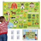 BONNYCO Felt Board for Toddlers with 92 Farm Animal Figures Montessori Toys