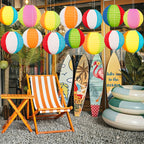 ‎Renbuzhu 15PCS Pool Party Decorations Beach Ball Paper Lanterns - Summer Luau Hawaiian Themed Hanging Decor for Home Birthday Outdoor Indoor