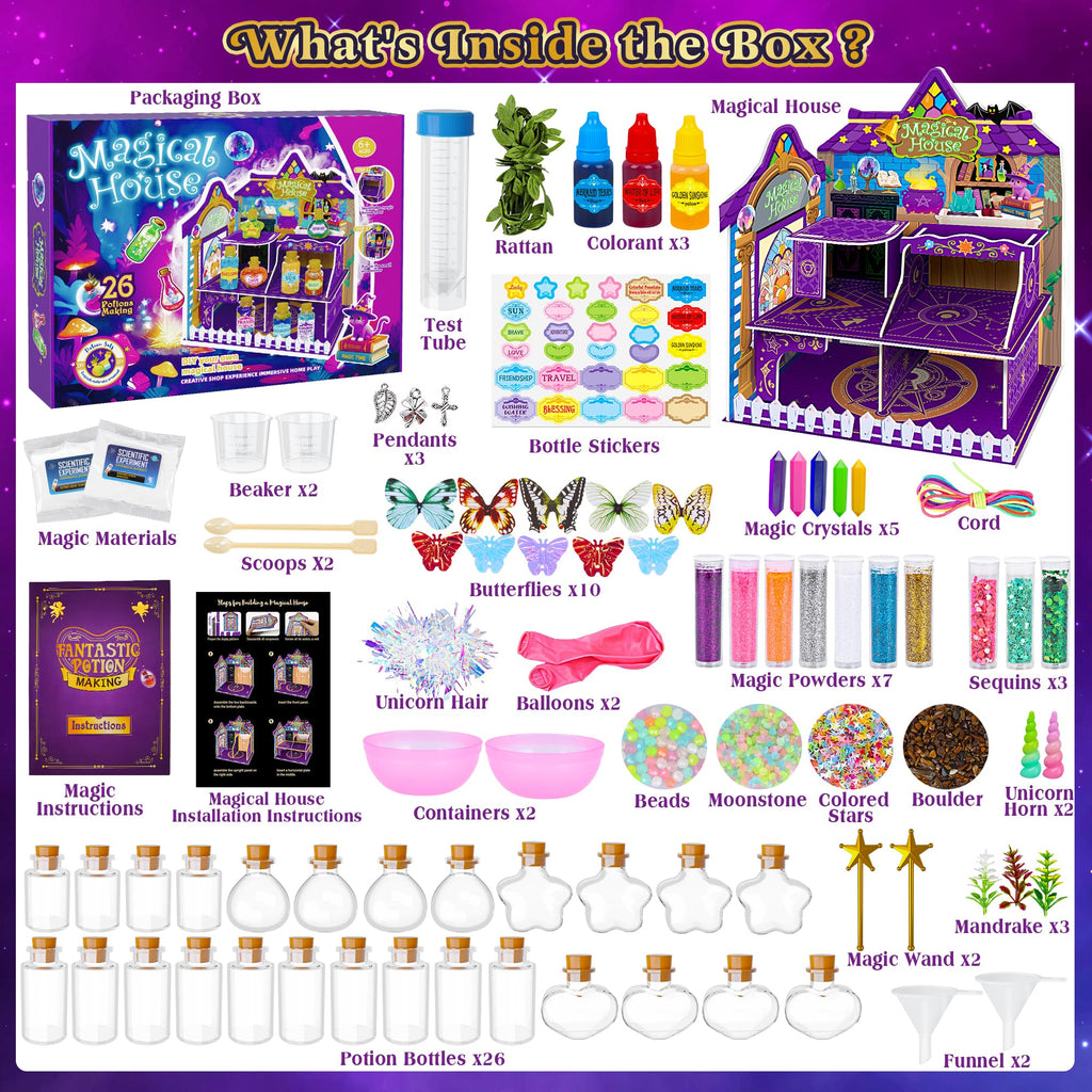 Fairy Magic Potions Kit for Kids with Magical House, Potions Craft Age 6-10