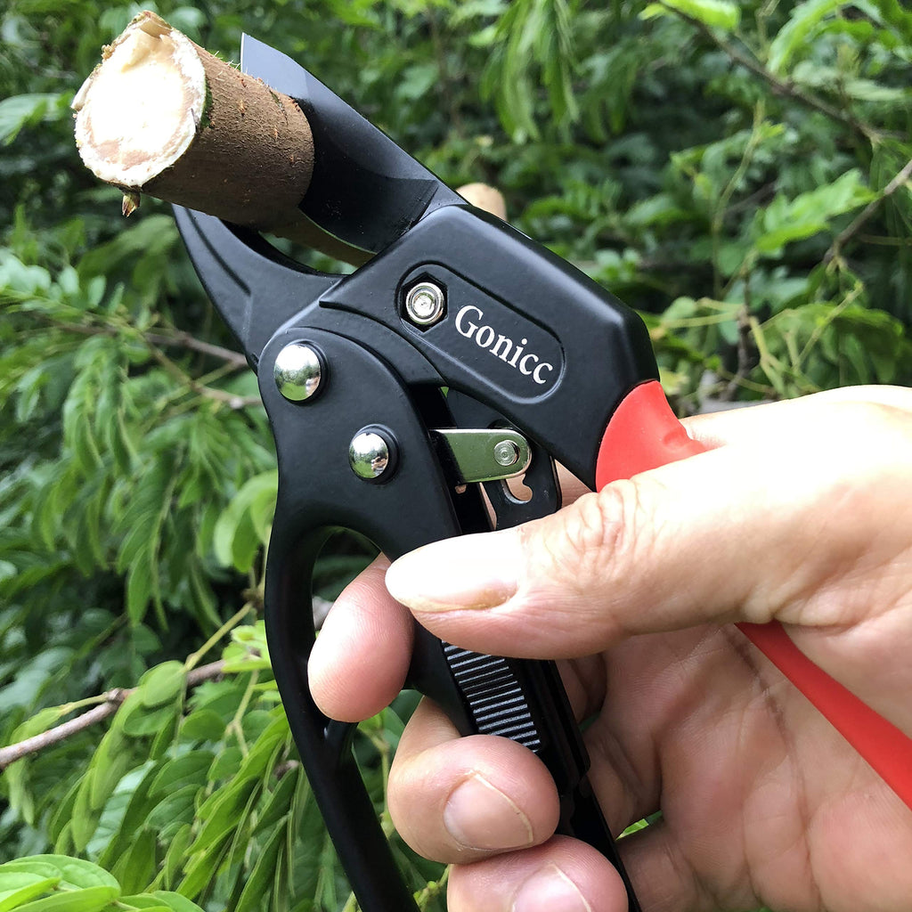 gonicc 8" Professional Ratchet Anvil Pruning Shears (GPPS-1011)