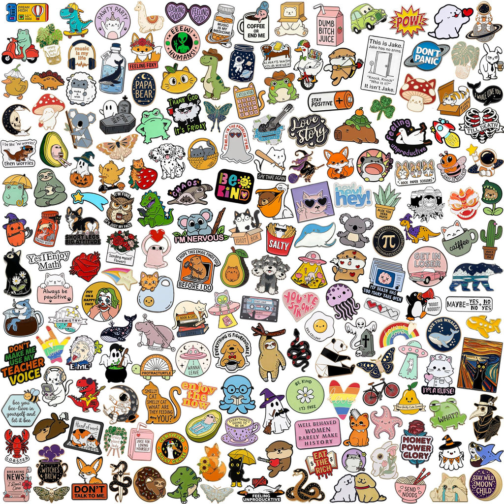 SINCCO 20/40/50/80 PCS Cute Enamel Backpack Pins, Funny Enamel Pins Bulk Set Cool Button Pins Aesthetic Brooch Lapel Pins Anime for Backpacks, Jackets, Hats, Kids, Girls(Style-50)
