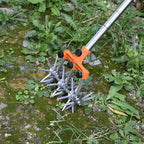 BARAYSTUS Rotary Cultivator Garden Rotary Tiller Adjustable Stainless Steel Poles Hand Tiller for Soil Mixing or Reseeding Grass Lawn Tiller Total Length 57 Inch