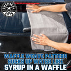 Chemical Guys Waffle Weave Gray Matter Microfiber Drying Towel 2 Pack, Huge Car Drying Towels for Faster Coverage on Paint, Glass, Wheels, and Trim, Streak Free Drying for Cars, Trucks, and SUVs