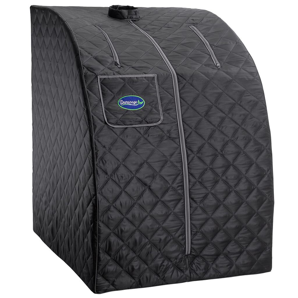 Durasage Lightweight Portable Personal Steam Sauna Spa for Relaxation at Home, 60 Minute Timer, 800 Watt Steam Generator, Chair Included (Black)