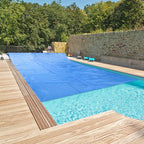 ALLAREN Solar Pool Cover 9x18 Foot Rectangle, 10Mil Blue Bubble Pool Blanket for Inground & Above-Ground Pools | Solar Heating Cover | UV-Resistant & Energy Efficient