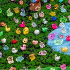 Teenzee 240 Pcs Mini Resin Animals Variety Tiny Animals Figures Miniature Little Small Animal Figurines Bulk for Micro Fairy Garden Landscape Accessories Hide Crafts Decor Aquarium