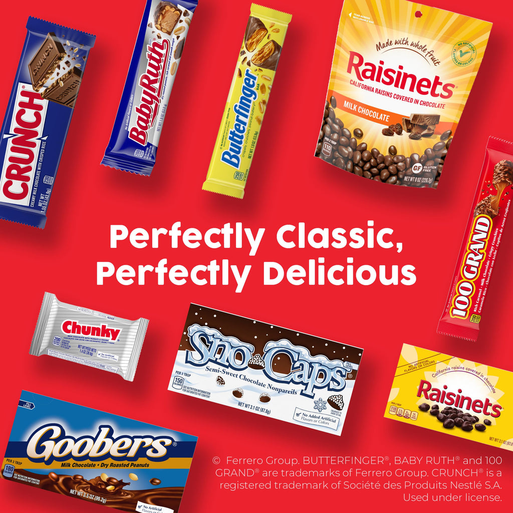 Butterfinger, CRUNCH, Baby Ruth, 100 Grand, Kinder Bueno, Kinder Chocolate, Halloween Candy Fun Size, 130 Minis, 36.9 oz