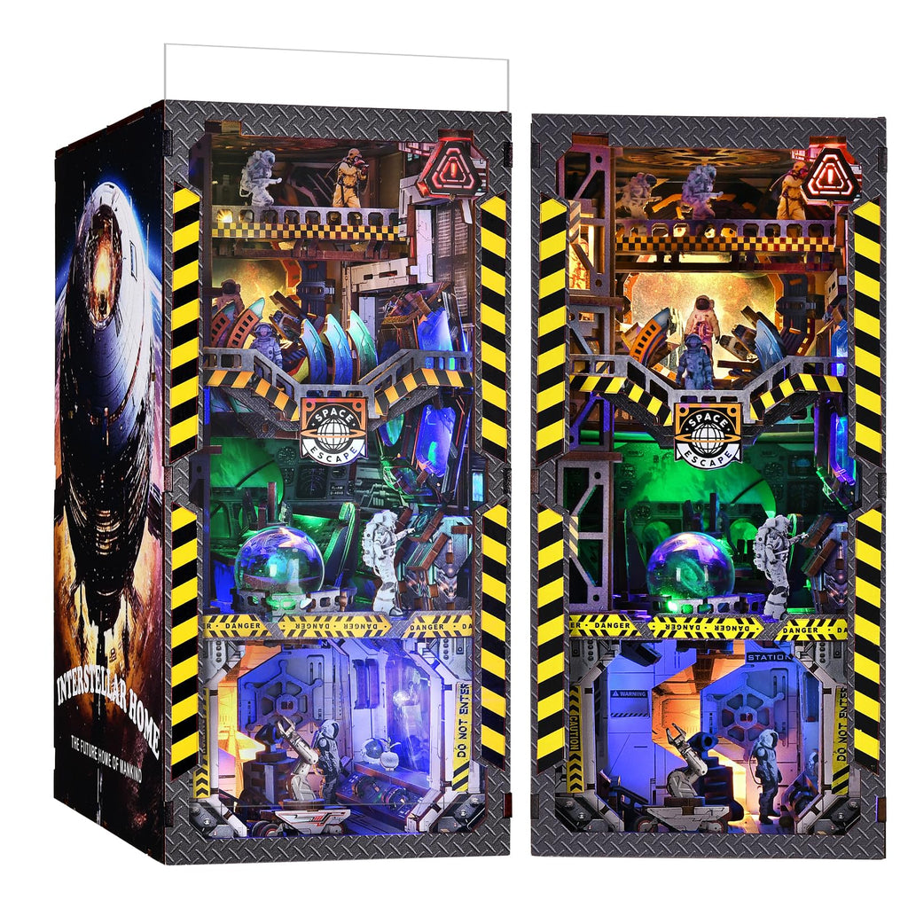 TOYQI DIY Book Nook Kit, Miniature House Dollhouse Kit for Adult and Teens, Book Nook Kits for Adults, Booknook Bookend Alley Model Build with Dust Cover