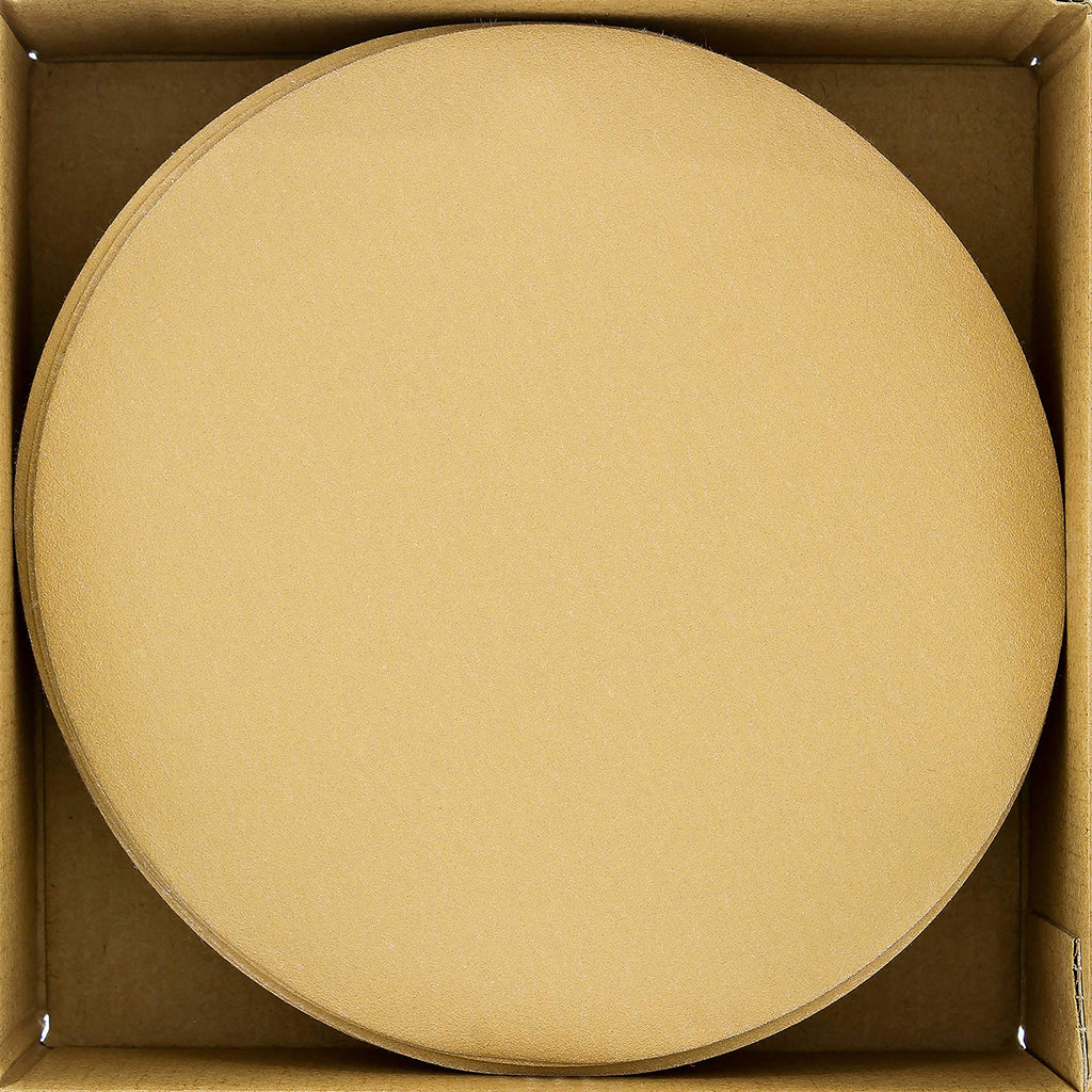 Dura-Gold Premium 240 Grit 6" Gold Sandpaper Discs, No Hole Pattern Dustless, Box of 50, Hook & Loop Backing for DA Sander, Finishing Coarse Sanding Abrasive Automotive Paint, Woodworking Wood, Metal