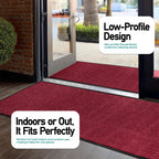 MaxMat® Extra Large Commercial Door Mat, Rubber Border Heavy Duty Door Mat, Waterproof, Low-Profile, Easy to Clean, Rubber Entry Mat. (Red, 3 x 5 Feet)