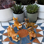 Mood Lab Fairy Garden Dog Figurines - Realistic Puppy Set (4 pcs) - Miniature Decorative Statues - Outdoor & Indoor Garden Decor