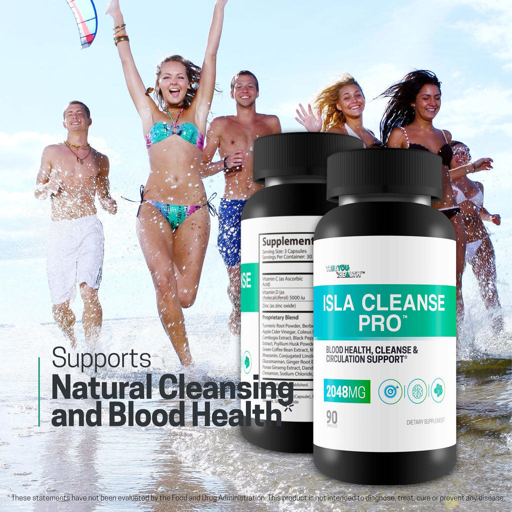 Isla Cleanse Pro - Our Best Vein Health & Artery Health Full Body Cleanse Detox Supplement - Blood Cleanse Detox - Island Cleanse Heart Healthy Solution - Arteries Cleanse Body Detox Cleanse Tea Caps