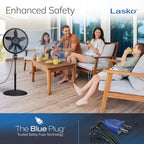 Lasko Cyclone Oscillating Pedestal Fan - Adjustable to 54" - 1843 - Black