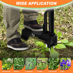 Weed Puller Tool,4-Claw Heavy Duty Gardening Stand-Up Weeder Puller,Ergonomic Long Handle,3 High-Strength Stainless Steel Claws for Lawn Garden,Crabgrass,Dandelion,Thistle (Include gloves)