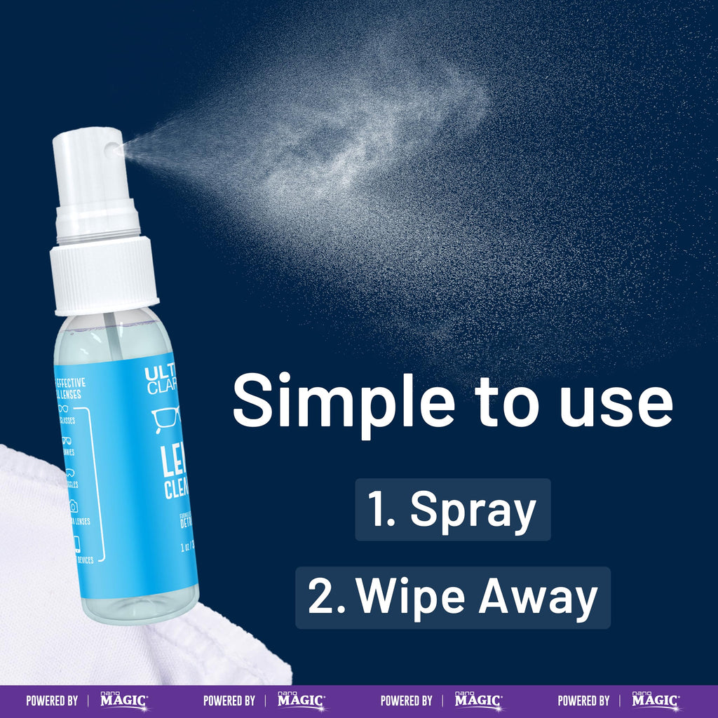 Powered by Nano Magic Eyeglass Lens Cleaning Spray 6 oz (3 Pack) | Professional Grade Formula, Silicone-Free | for Glasses, Phone, Electronic Screens, Optic Surfaces, Coated Surfaces - Made in USA