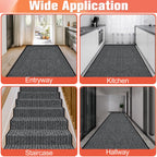 MYFAMIREA Commercial Floor Mat 3' x 5' Extra Large Front Door Industrial Rug Heavy Duty Brush Step Entrance Mat Weather Utility Rug with Non Slip Rubber Backing Low Profile for Entryway, Charcoal Grey
