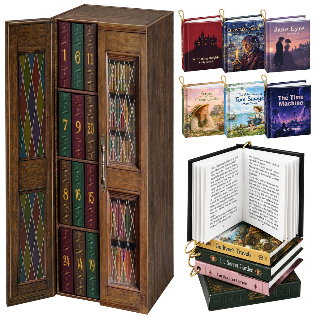 Mini Book Advent Calendar 2026 for Book Lovers, Christmas Tree Decor Books