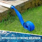 HOMNUTS Pool Backwash Hose 2 IN x 100 FT Blue Pool Pipes with Two Stainless Steel Clamps for Swimming Pool, Garden, Water Transfer