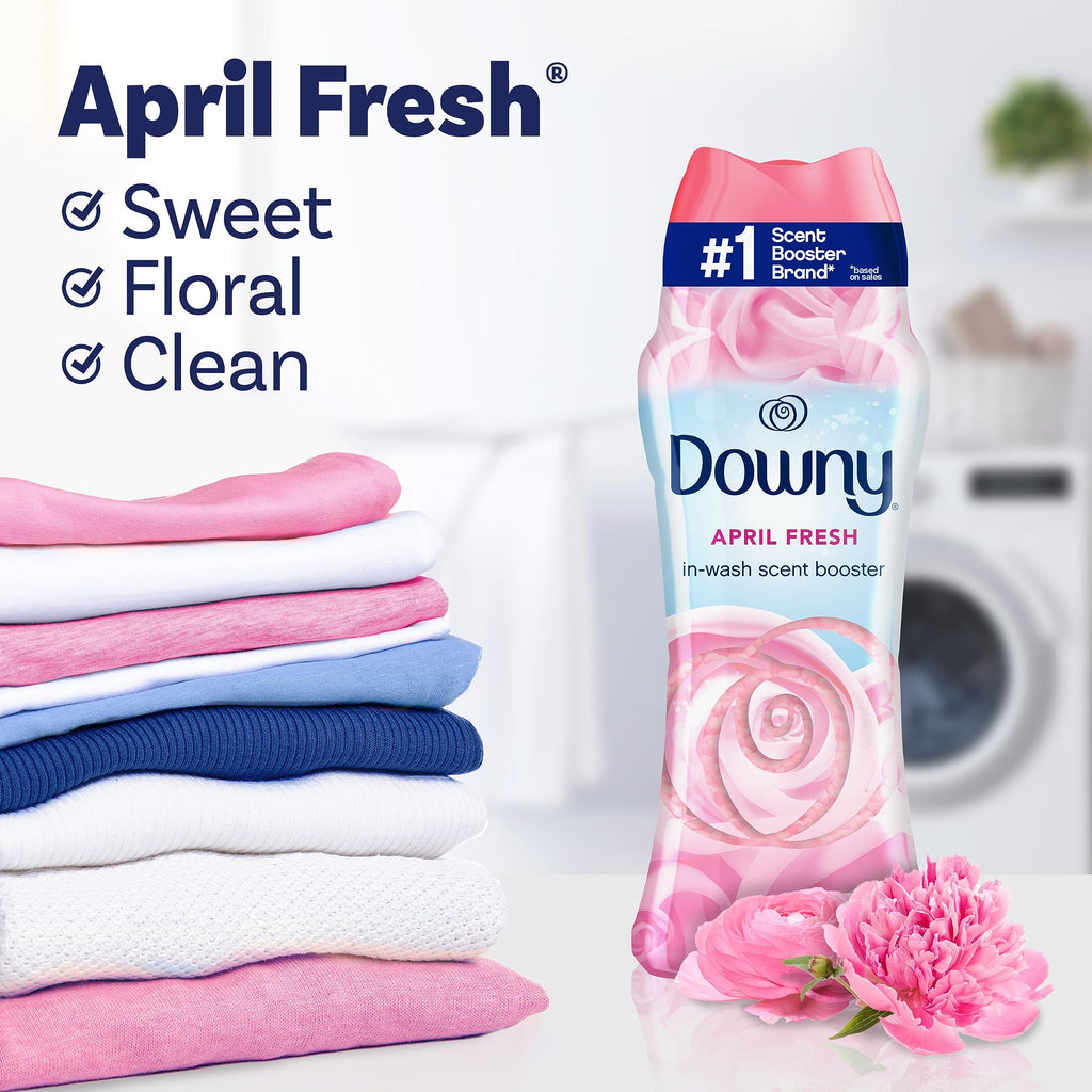Downy April Fresh In-Wash Laundry Scent Booster Beads, 24 oz, laundry scent beads, Long-lasting Freshness