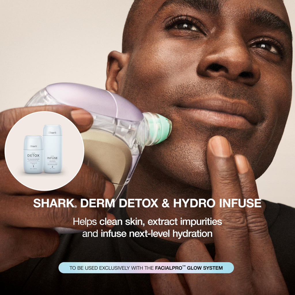 Shark FacialPro Glow Replenishment Kit, Derm Detox AHA + BHA Exfoliating Gel & Hydro Infuse BHA Hydrator, Spa-Level Exfoliation & Hydration, Compatible with FacialPro Glow System, XSKFH3