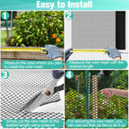 Plastic Mesh Fence Sheet 15.7IN x 50FT - 0.3IN Opening Plastic Chicken Wire Netting Roll Durable for Dogs, Poultry, Puppy, Garden Snake Barrier with 50 Pcs Zip Ties - Black