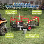 GarveeLife ATV UTV Tow Behind Dump Trailer 1600 lbs 22 Cubic Feet, Red