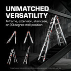 Little Giant Velocity M18 Multi-Position Aluminum Ladder, A-Frame, Extension, 90-Degree and Trestle Modes, Lightweight with Slip-Resistant Feet and Wheels, 300 lb. Type IA, 18-Ft Reach, 15417-001