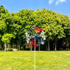 XLSWAIN Patriotic Star Metal Wind Spinner Outdoor, 47.3" H