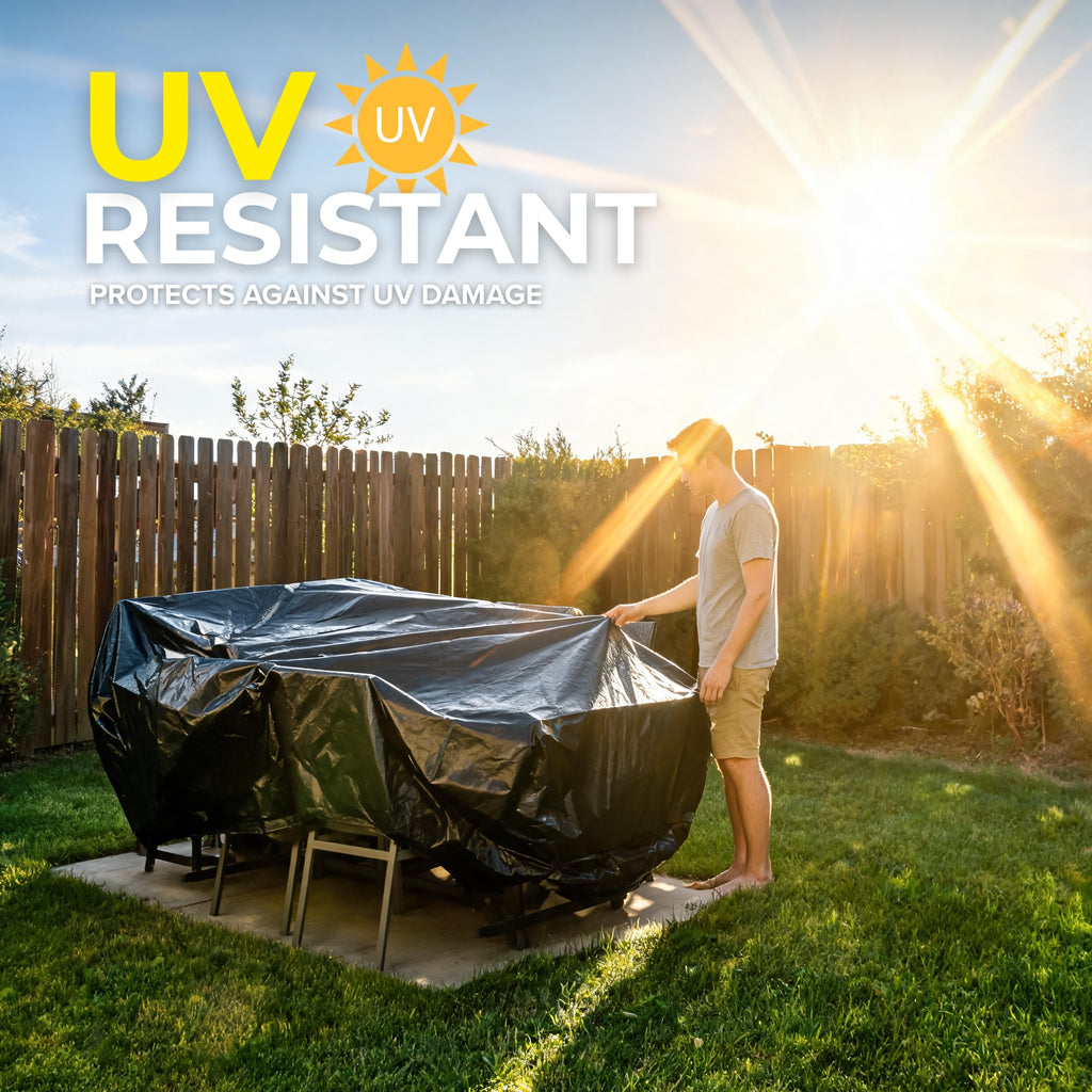 Plastic Sheeting (10' x 25') Long, 6 Mil (Black) - UV Protection Poly Sheeting Polyethylene Film, Heavy Duty Greenhouse Plastic Sheeting