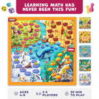 Number Hunter Math Board Game for Kids 5-7, 1st Grade & Kindergarten