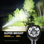MOONASION Rechargeable Spotlight 2000000 Lumen, Super Bright 9 LED Spotlight Flashlight with COB Light & Foldable Stand, Long Lasting Large Handheld Spot Light for Boating Camping Boat Marine