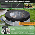 SIHAIAN 8 Ft Round Pool Cover, with Automatic Drain Stock Tank Pool Cover, Patented One-Piece Tensioning System Above Ground Pool Cover, Preventing Waterlogging, Yarn-Dyed Oxford Fabric Solar Cover