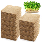 Tosnail 80 Pack 5 x 5 Inches Hemp Grow Mats, Jute Fiber Grow Mats, Sprouting Mat, Hemp Pads for Indoor Microgreens Growing, Wheatgrass Sprouts