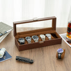 ProCase Watch Box, 6 Slot Mens Watch Display Case, Espresso