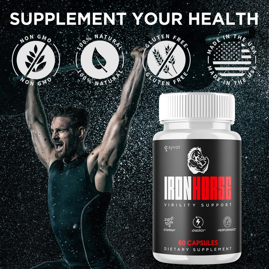 Iron Horse Supplement Pills, Official Iron Horse Pills for Men with All Natural Ingredients, Advanced IronHorse Capsules Designed to Support Health and Wellness with Premium Vitamins (60 Capsules)