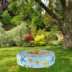 Ladadee Foldable Round Dog Swimming Pool Cover, for 32 "/63“/48” Collapsible Outdoor Tub, PVC Coating Waterproof and UV Protection, Leakproof Washable Kiddie Pet Small Paddling Bath Accessories