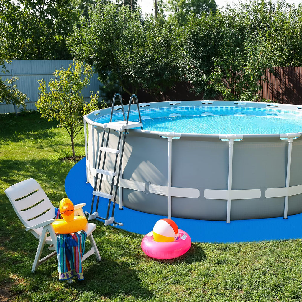16 x 16 Ft Swimming Pool Ground Cloth Round Swimming Pool Tarpaulin Tarp for Above Ground Swimming Pools Heavy Duty Pool Ground Mat Protector Pad Prevents Punctures