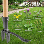 Niulight Heavy Duty Stand Up Weed Puller Tool - 46" Long Handle & 4-Claw Steel Head, Easily Remove Weeds Without Bending or Kneeling, Ergonomic Garden Weeding Tool for Seniors, Dandelion Remover