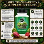 Natural Home Cures Freeze-Dried Nopal Cactus Capsules, Whole Prickly Pear Cactus Powder, Plant-Based Fiber Supplement for Daily Wellness, 500 mg, 120 Vegan Capsules (4 Bottles)
