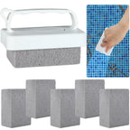 6 PCS Hand-Held Pool Pumice Stones Swimming Pumice Pool Tile Stone Replacement Pools Cleaning Block with Handle for Spa Tile Grout Concrete Cleaning