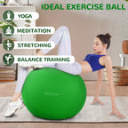 Fitvids Anti-Burst Slip Resistant Exercise Ball - 18-inch Green, 2,000-Pound Capacity, Yoga & Fitness Ball with Quick Pump
