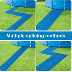 16 Pcs Ground Pool Drainage Walkway, 10.3" x 10.3" Floor Protector Mat