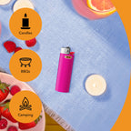 BIC Maxi Pocket Lighters, Long-Lasting Flame and Colorful Designs, Classic Collection, 15-Pack (Colors May Vary)