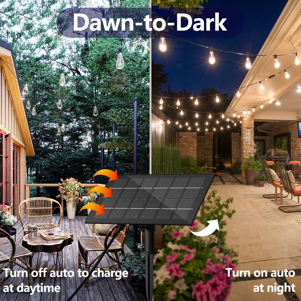 Stright 60FT Solar String Lights Weatherproof 15 LED for Patio Holiday