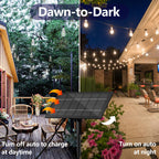 Stright 60FT Solar String Lights Weatherproof 15 LED for Patio Holiday