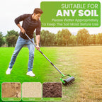 Manual Lawn Aerator Roller Tool, Heavy-Duty Rolling Lawn Aerator, 42 Pre-Attached Steel Spikes, 57 Inch Adjustable Height, Fillable Weighted Drum, 2 Inch Soil Penetrator for Lawn, Garden & Yard Care