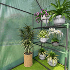 Greenhouse for Outdoors, Small Greenhouse, Walk-in Greenhouses with 3 Tiers 4 Shelves, PE Cover, Heavy Duty Plant Greenhouses for Garden and Backyard