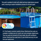 U.S. Pool Supply Ground Shield 21-Foot Round Heavy Duty Pool Liner Pad for Above Ground Swimming Pools - Protects Pool Liner, Prevents Punctures, Weed Barrier, Eco-Friendly Fabric - Extends Liner Life
