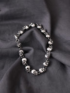 HAQUIL Gothic Skull Beaded Link Bracelet for Men, Skull Jewelry Gift