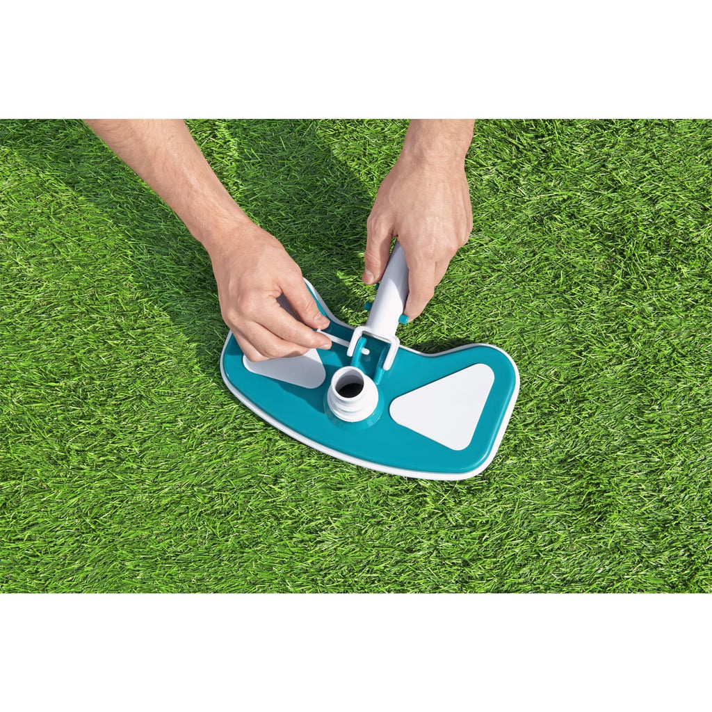 Bestway Flowclear AquaClean 110 Inch Pool Vacuum for 20 Feet Above Ground Pools with Removable Debris Bag, Suction Nozzle, Skimmer Head, and Adapters
